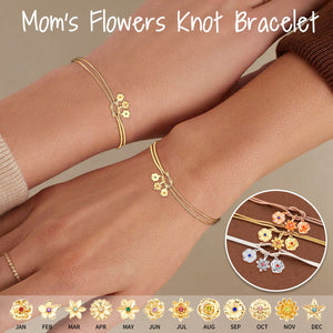 Personalized Birth Flowers Knot Bracelet-Mother's Day Gift