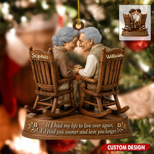 If I Had My Life to Live Again Growing Old Couple - Personalized Wooden Ornament