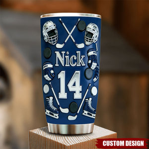 Personalized Ice Hockey Tumbler -Gift For Hockey Lover
