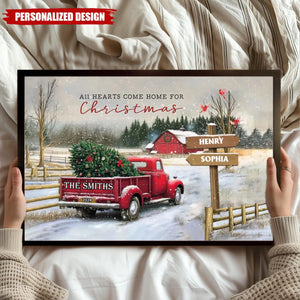 Personalized Family Farm Christmas Truck Poster-Gifts For Truck Lover