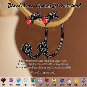 Rise from ashes Black Rose Earring
