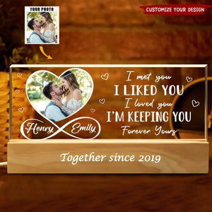 Custom Photo Love Conquers All - Couple Personalized Custom Acrylic Letters 3D LED Night Light - Gift For Husband Wife, Anniversary