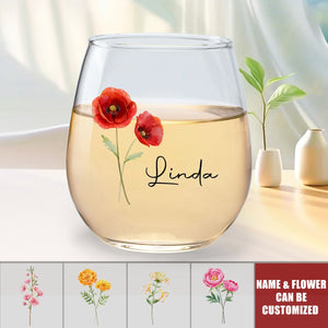 Friends Are Like Flowers, They Fill The World With Beauty - Bestie Personalized Custom Wine Glass - Gift For Best Friends, BFF, Sisters