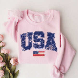 Retro USA Sweatshirt, 4th of July Sweatshirt, Patriotic Sweatshirt