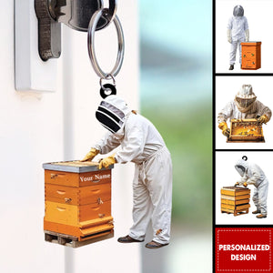 Personalized Beekeeper Christmas Keychain-Gift For Honeybee Keeper