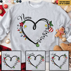2024 New Release Nana Heart Christmas And Grandkids Sweatshir