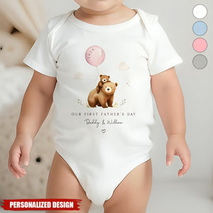 First Fathers Day-Personalized Baby Onesie And Sleepsuit