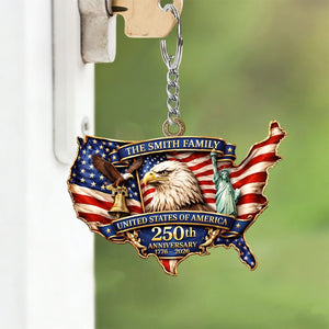 US 250th Anniversary-Personalized Patriot Keychain