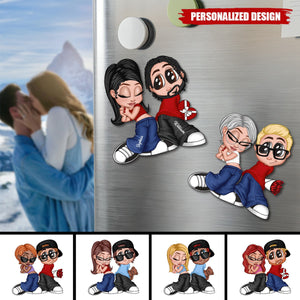 Y2K Style Couple-Personalized Acrylic Fridge Magnet-Heartfelt Gift For Couple