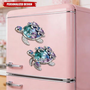 Personalized Grandma/Mom shaped Turtle Fridge Magnet-Gift For Mom and Grandma