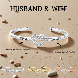 Love Knot Bracelet-Personalized Copule Bracelet-Gift For Lover