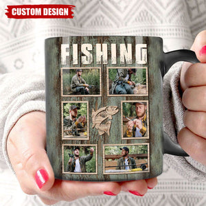 Personalized Fishing Photo Collage Mug, Gift For Fishing Lovers