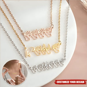 Personalized American Sign Language Necklace with Fingerspelling Name Charm Heartwarming Gift for Deaf ASL Interpreter Teacher
