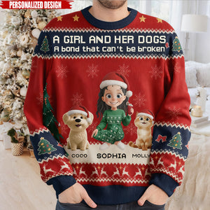 A Girl And Her Dog Christmas-Personalized Unisex Ugly Sweatshirt