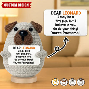I May Be A Tiny Dog - Personalized Doll Crochet With Custom Card
