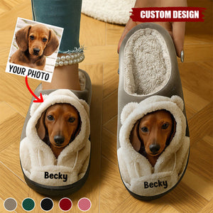 Dog In Winter Hoodie - Personalized Dog Slippers
