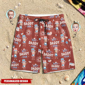 Best Dad Ever USA Flag - Personalized Shorts