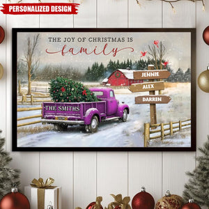 Personalized Family Farm Christmas Truck Poster-Gifts For Truck Lover