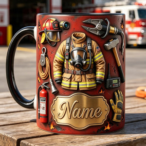 Personalized Fire Fighter Mug, Firefighter Gift Idea, Fireman Coffee Mug