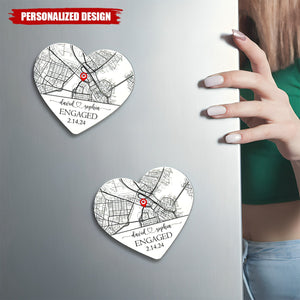 Where It All Began Map-Personalized Acrylic Magnet-Anniversary Valentine's Day Gift