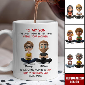 To My Son Cartoonize-Personalized Coffee Mug
