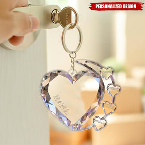Sparkling Hearts-Personalized Family Transparent Keychain