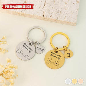 Long Distance Relationship-Personalized Keychain-Gift for Family, Friends