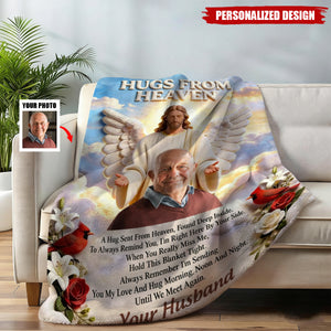 Memorial Gift, Hugs From Heaven-Personalized Memorial Blanket