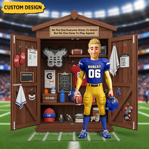 Personal Football Locker - Personalized Acrylic Plaque, Gifts For Football Lovers