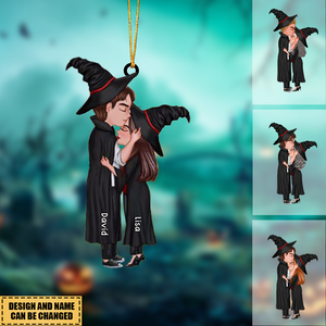 Withy/Witch/Magician/wizard Doll Couple Kissing Personalized Christmas Ornament