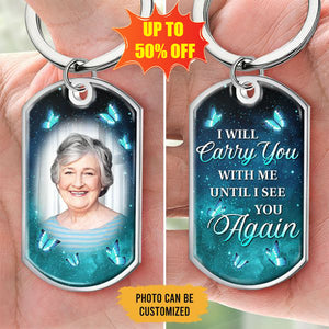 Custom Photo You Hold My Heart Forever - Memorial Personalized Custom Keychain - Sympathy Gift For Family Members