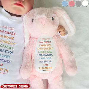 I'm Kind Smart Loved - Personalized Stuffed Bunny