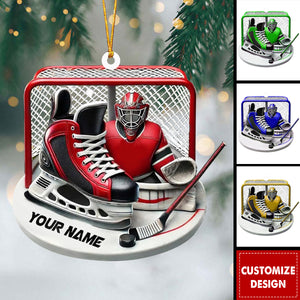 Ice Hockey Christmas Personalized Acrylic Ornament