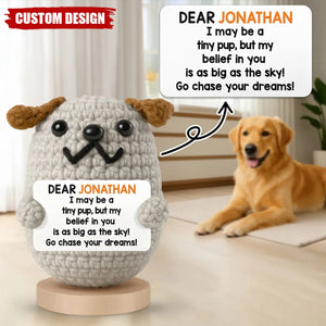 I May Be A Tiny Dog - Personalized Doll Crochet With Custom Card