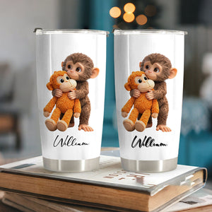 Personalized Adorable Monkey Tumbler - Gift For Birthday & Holiday