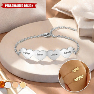 Personalized Multiple Name Love Heart Bracelet-Gift For Mom