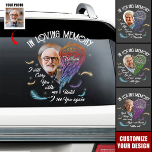 In Loving Memory Half Of My Heart Is In Heaven With My Angel - Personalized Decal, Memorial Gift