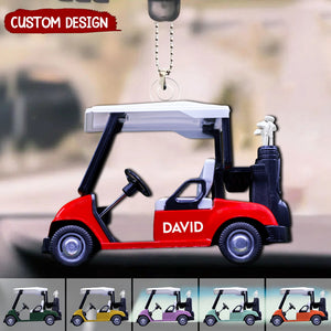 Golf Cart - Personalized Acrylic Car Ornament