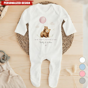 First Fathers Day-Personalized Baby Onesie And Sleepsuit