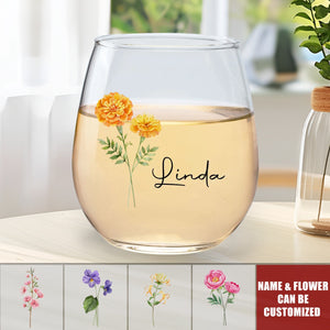 Friends Are Like Flowers, They Fill The World With Beauty - Bestie Personalized Custom Wine Glass - Gift For Best Friends, BFF, Sisters