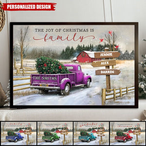 Personalized Family Farm Christmas Truck Poster-Gifts For Truck Lover