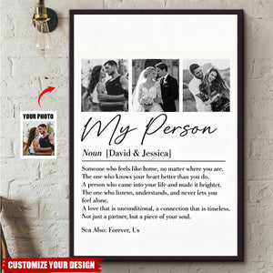 Personalized "My Person" Custom Couple Photo Canvas Poster