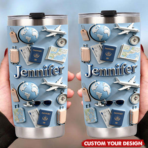 Just A Girl Who Loves Travelings - Personalized Travelling Full Print Tumbler