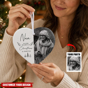 Personalised Memorial Ceramic Heart Christmas Ornament, Remembrance Decoration