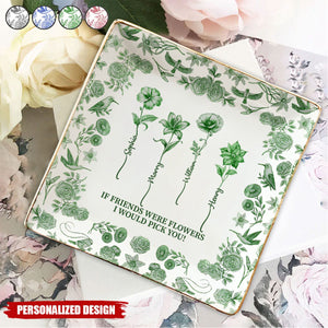 Toile De Jouy Birth Flower Grow An Old Friend - Personalized Ring Dish