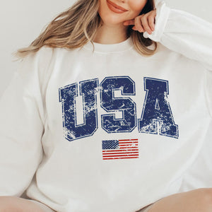 Retro USA Sweatshirt, 4th of July Sweatshirt, Patriotic Sweatshirt