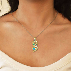 Personalized Twisted Birthstone Necklace, Mother's Day Gift