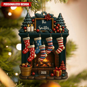 Holiday Gatherings-Personalized Family Name Wood Ornament