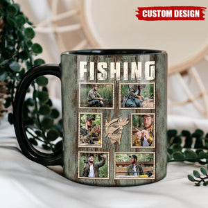 Personalized Fishing Photo Collage Mug, Gift For Fishing Lovers