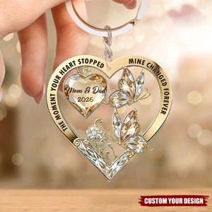 The Moment My Heart Changed Forever - Personalized Custom Keychain
